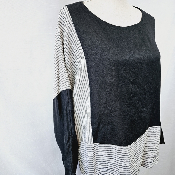 Lisa Bayne Stanza 100% Linen Blouse size Medium - Picture 4 of 9